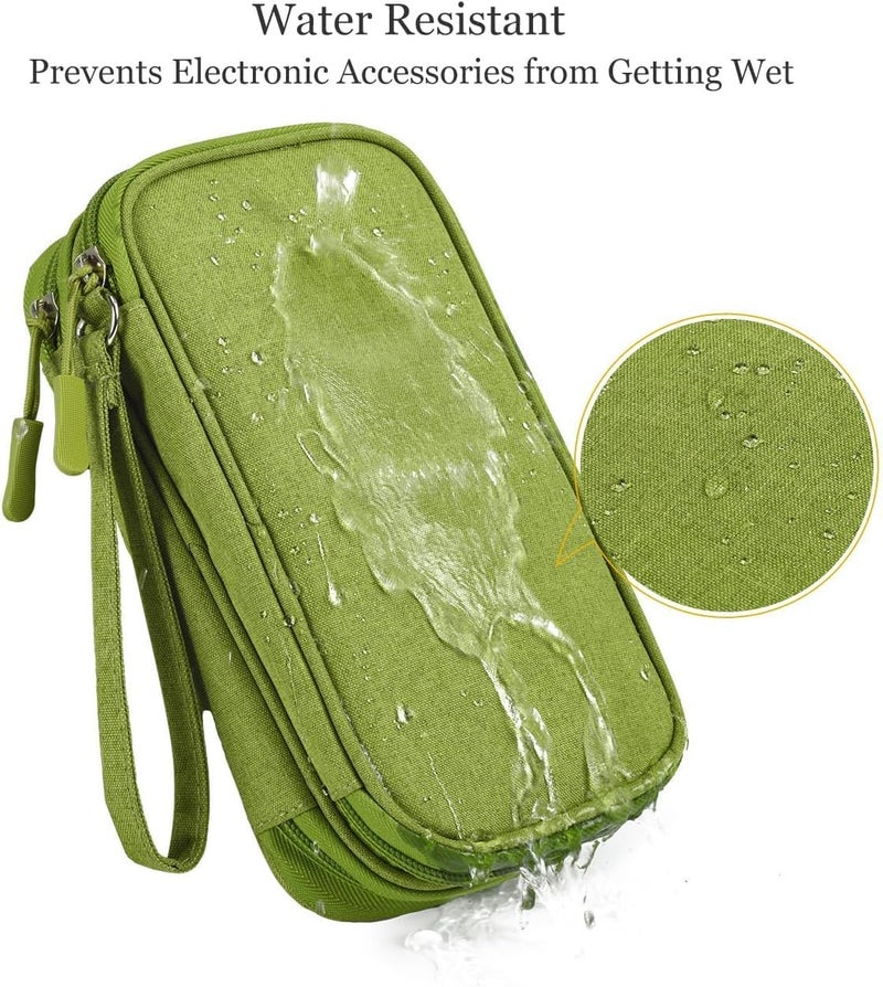 CAOODKDK Electronic Organizer Travel Cable Accessories Bag, Electronic Organizer Case, Electronic Accessories Organizer Bag for Power Bank, Charging Cords, Chargers, Mouse, USB Cable, Earphones (Green) - Image 5